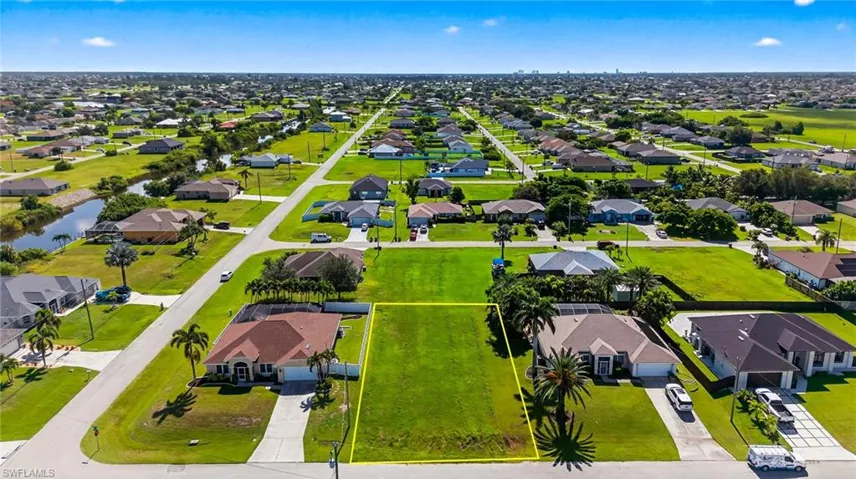 Aerial view of residential area