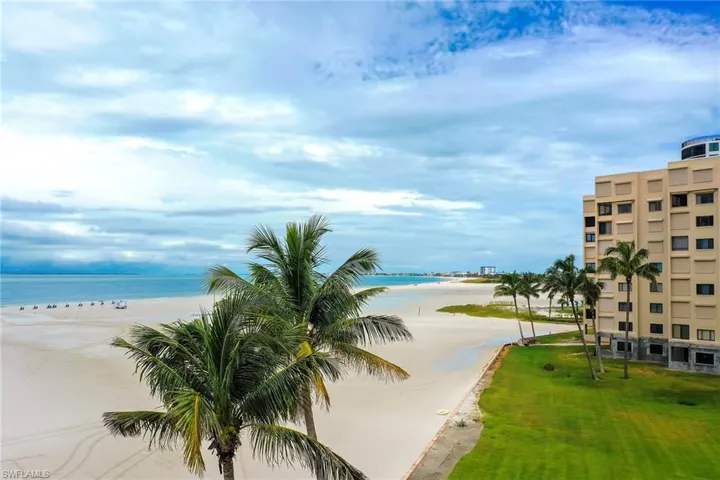 Aerial view of expansive beach
