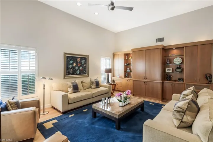 Vaulted ceiling with recessed lighting