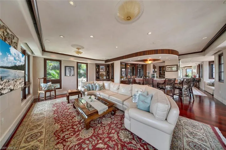 Living room featuring recessed lighting and wood finished floors