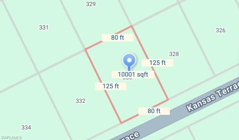 Map showing property parcels