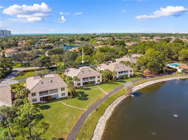 Backview aerial over lake