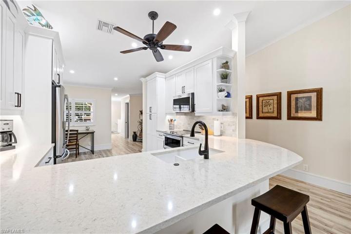 View into kitchen from dining room