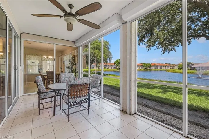 Expanded patio with automatic hurricane shutters