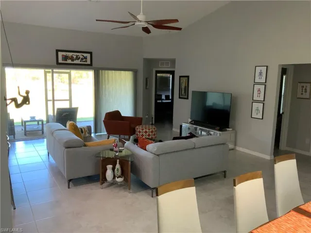 Living Area with Vaulted Ceiling
