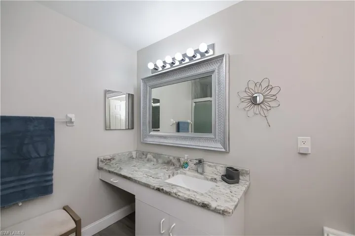 Lighted vanity area