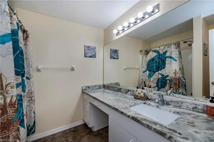 Guest bathroom with updated vanity