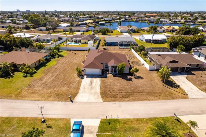 Aerial perspective of suburban area
