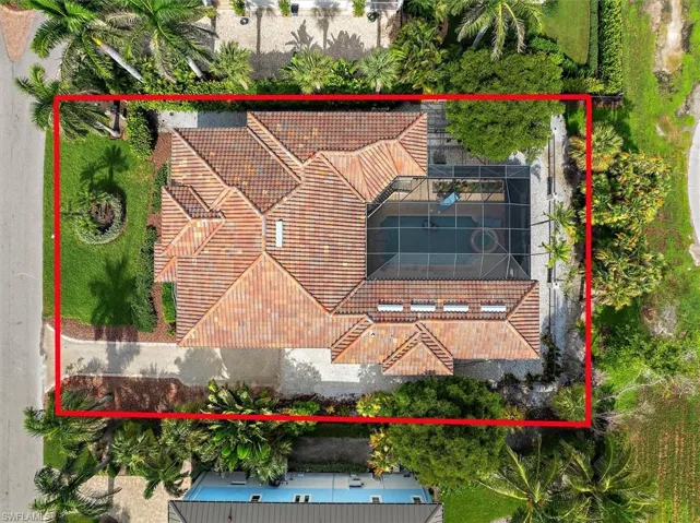 View from above of property