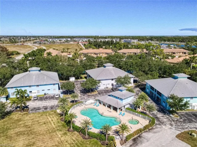 Bird's eye view of a pool