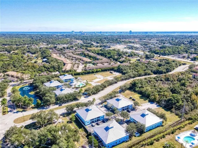 Aerial perspective of suburban area