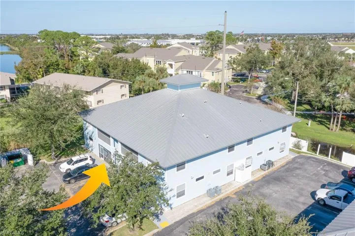 Aerial view of residential area