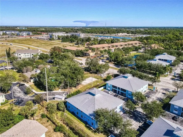Aerial view of residential area