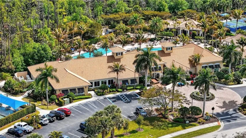 Aerial view of a pool area