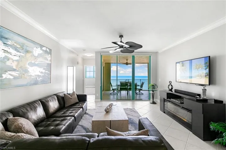 Tiled living room