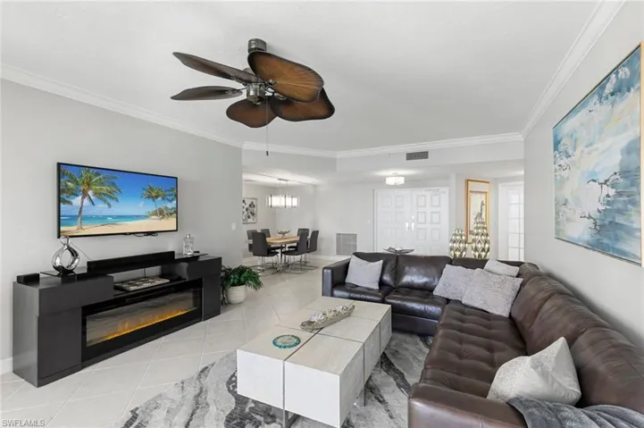 Tiled living room
