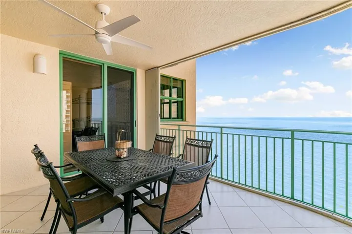 southern facing open balcony with a view of the gulf and 10,000 islands