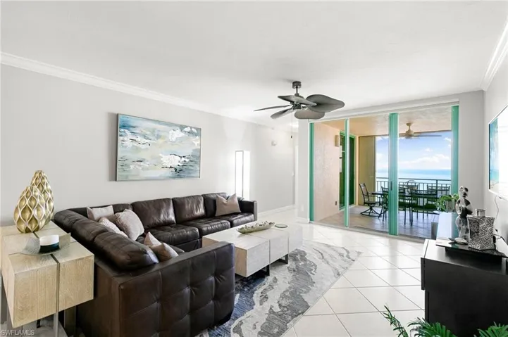 Tiled living room