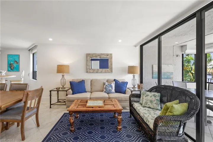 Living room with recessed lighting