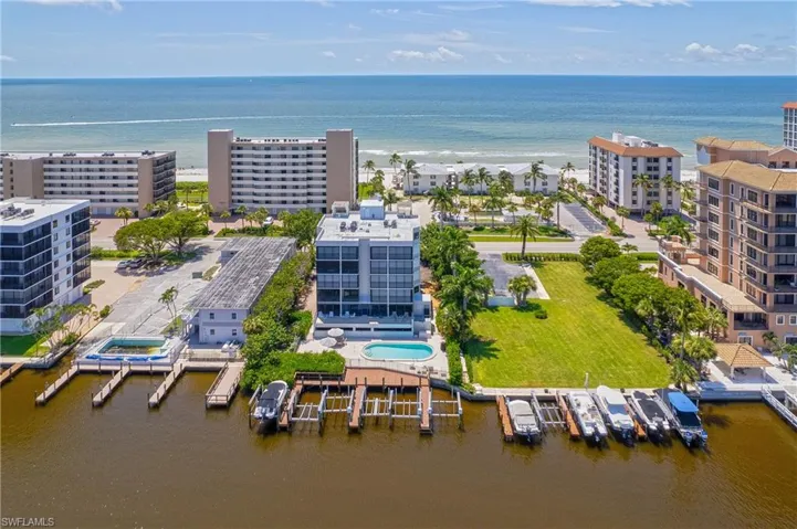 Aerial view of a large body of water