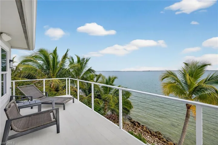 Balcony with a water view
