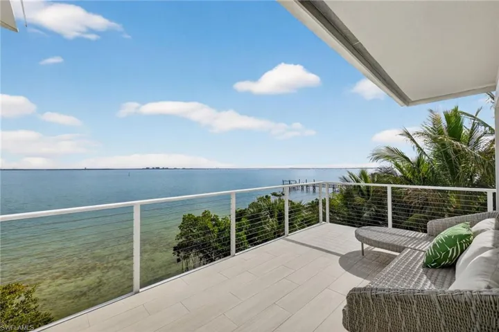 Balcony with a water view