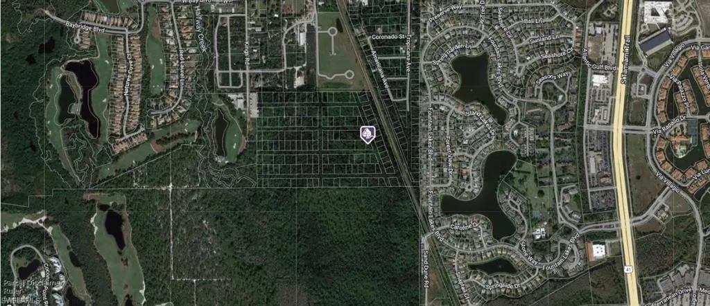 Aerial map of property and surrounding area