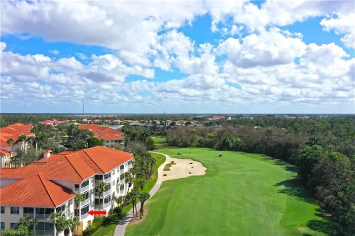Aerial view featuring view of golf course