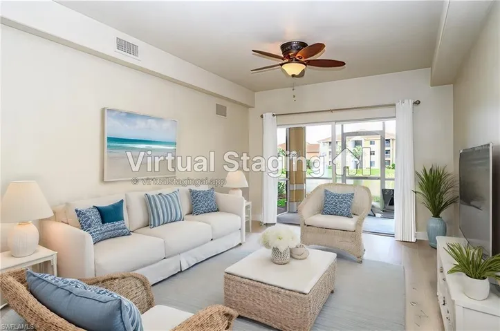 Virtually staged living room