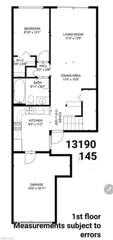 1st floor - floor plan - Living Room & bedroom have waterfront views