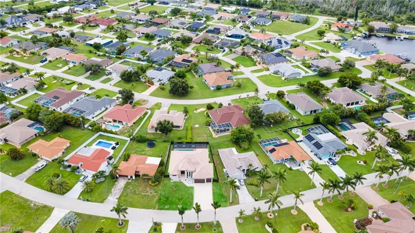 Aerial view of residential area