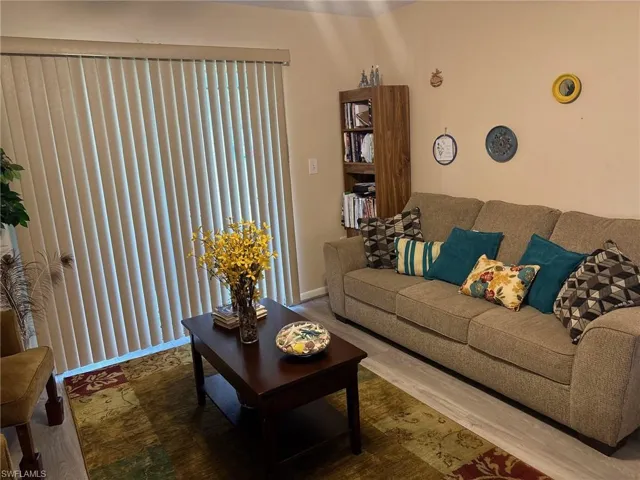 Living room with wood finished floors