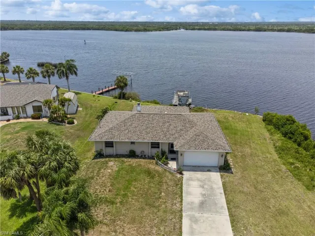 Drone shot of the front of home