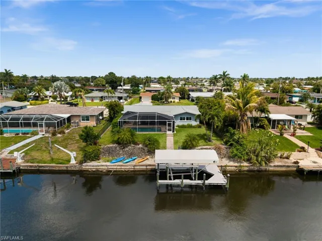 Aerial view of the back of the home