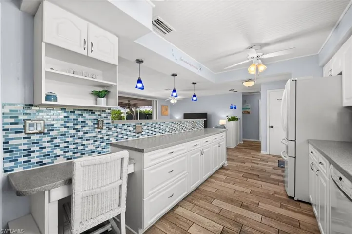 Built in desk in the kitchen