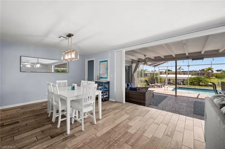 Dining area just steps from the pool
