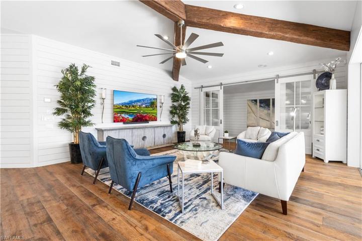 Glass Barn doors can close for complete privacy in the office/den.