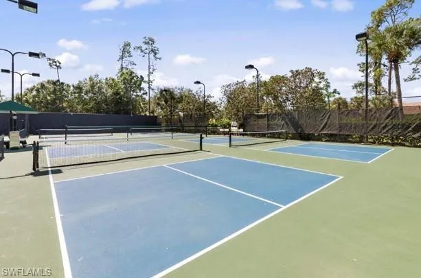 View of tennis court