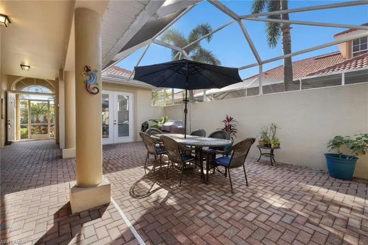 Private courtyard looking onto Cabana and entry from street. Entry foyer is screened and open.