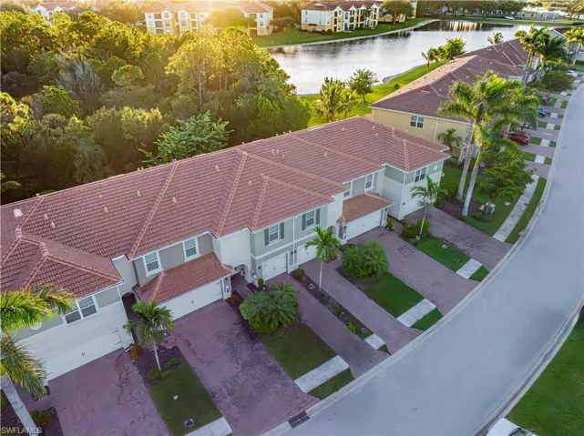 Aerial perspective of area featuring a large pond