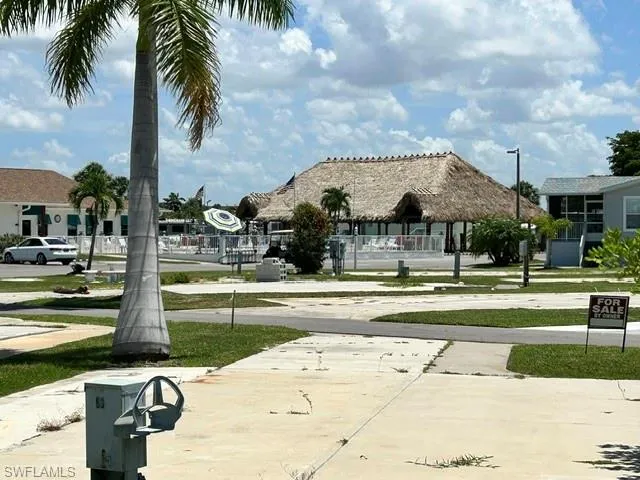 View from rear of lot of the pool and Cabana area