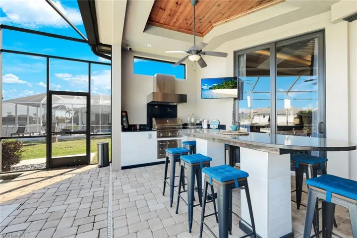 8' granite high-top table