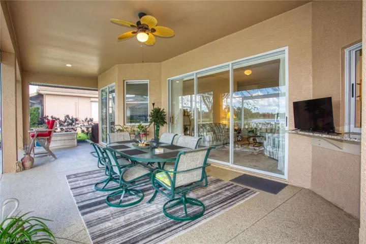 View of patio / terrace featuring ceiling fan
