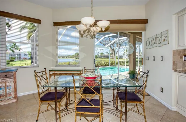 View of the outdoors from the kitchen dining area