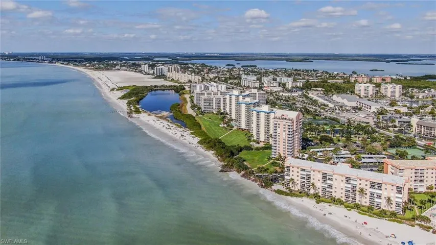Bird's eye view with a city view, a view of the beach, and a water view