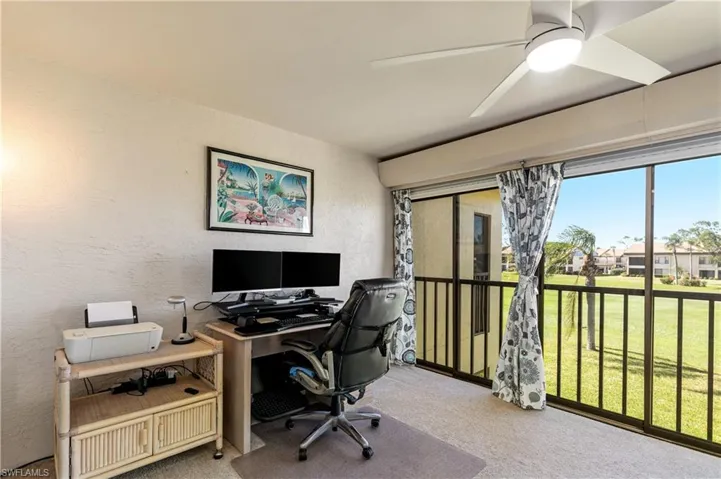 office/den/enclosed room overlooking golf course
