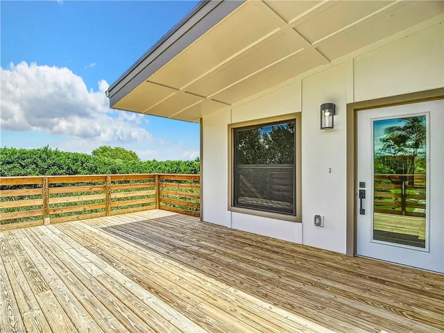 View of wooden deck