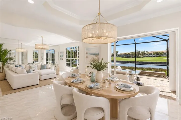 Virtually staged furniture and light fixture