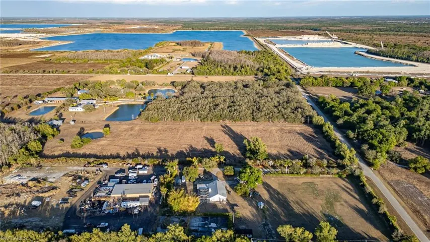 Drone / aerial view of a large body of water