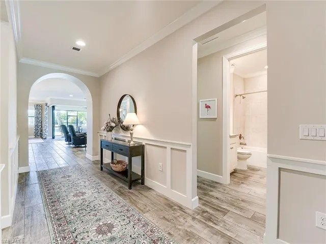 Hallway to access the split bedroom plan